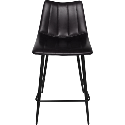 Alibi Counter Stool in Black Leatherette (Set of 2)