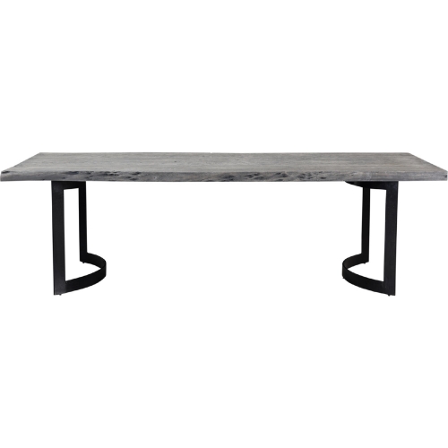 Bent 98" Dining Table in Sandblasted Distressed Grey Finish & Iron