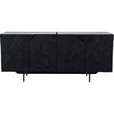 Kattan Sideboard in White Marble, Black Mango Wood & Iron