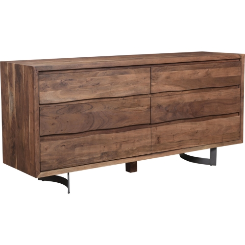 Bent Dresser in Smoked Acacia Wood & Gunmetal