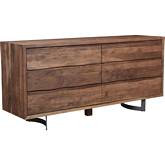 Bent Dresser in Smoked Acacia Wood & Gunmetal