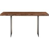 Howell Desk in Live Edge Natural Stain Acacia Wood & Iron