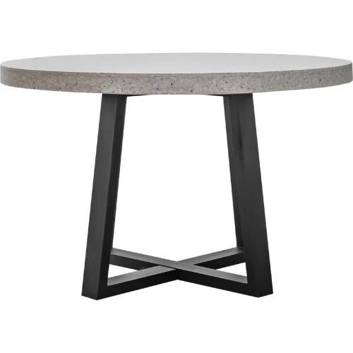 Vault 47" Dining Table in White Terrazzo on Iron Base