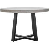 Vault 47" Dining Table in White Terrazzo on Iron Base