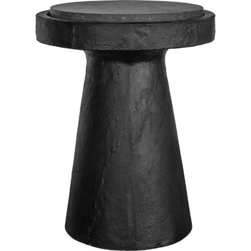 Book Outdoor Accent Side Table Black Terrazzo & Concrete