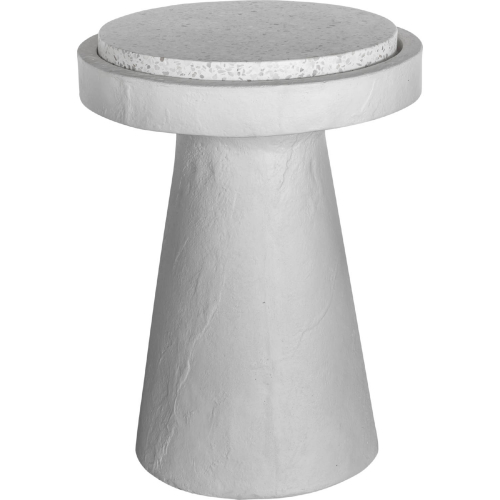 Book Outdoor Accent Side Table White Terrazzo & Concrete