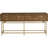 Aristocrat Console Table in Reclaimed Fir & Brass