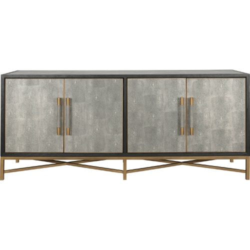 Mako Sideboard in Grey & Dark Oak on Brass