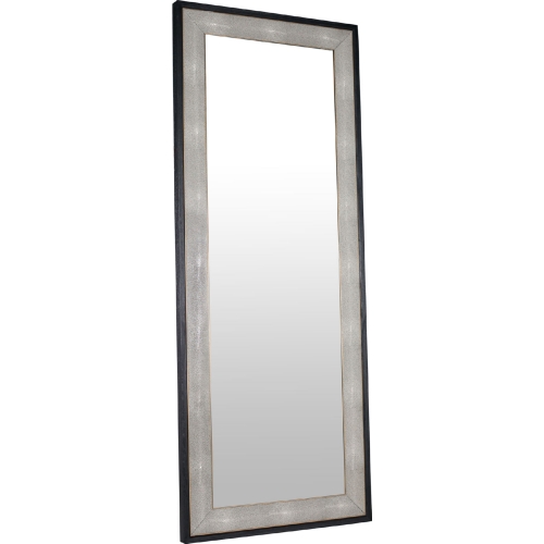 Mako Mirror in Shagreen Leatherette & Black Oak