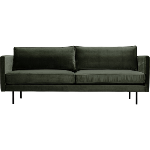 Raphael Sofa in Forest Green Velvet & Black Steel