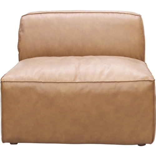 Form Slipper Chair Modular Sectional Sofa Unit in Tan Leather