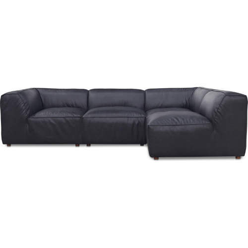 Form Signature Modular Sectional Sofa Vantage Black Top Grain Leather