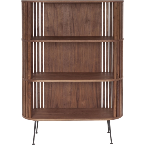 Henrich Bookcase in Natural Oil Walnut Veneer & Steel