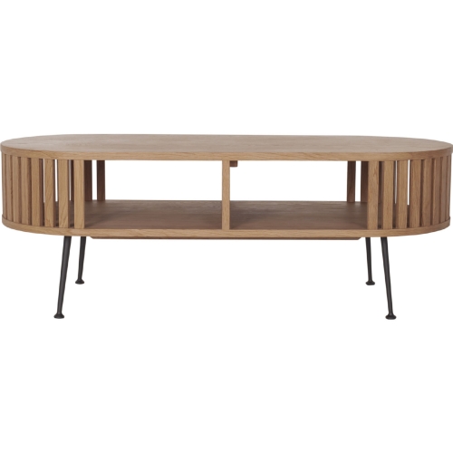 Henrich Coffee Table in White Oil Walnut Veneer & Steel