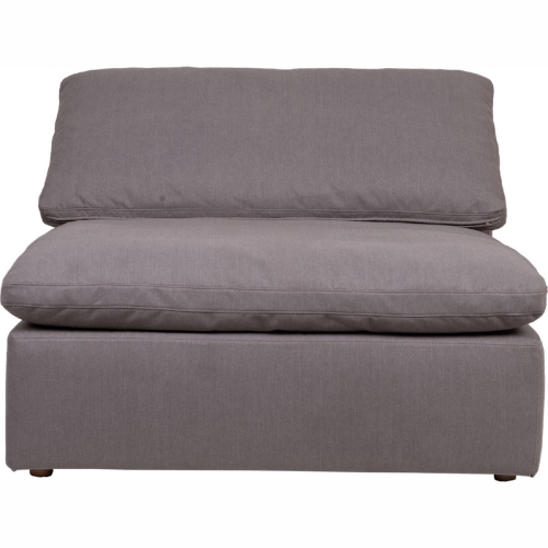 Clay Armless Chair Modular Sofa Unit in Light Grey Fabric