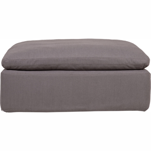 Clay Ottoman in Light Grey Fabric