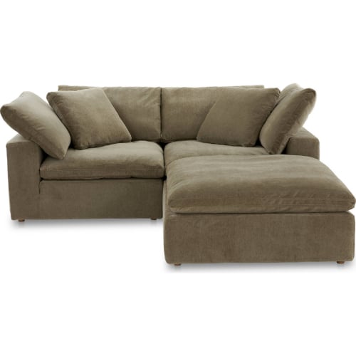 Clay 3 Piece Modular Sectional Sofa in Desert Sage Green Performance Fabric