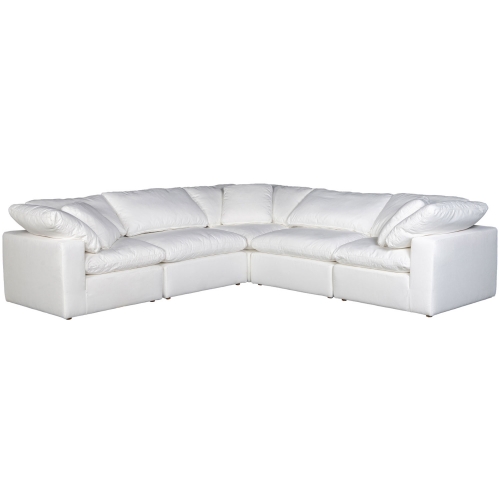 Clay Classic L Modular Sectional Sofa in White Fabric