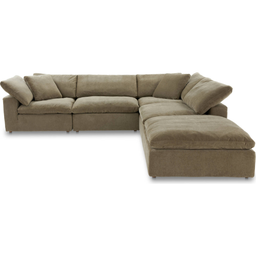 Clay 5 Piece Modular Sectional Sofa in Desert Sage Green Performance Fabric