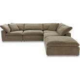 Clay 5 Piece Modular Sectional Sofa in Desert Sage Green Performance Fabric