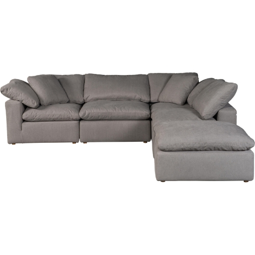 Terra 5 Piece Dream Modular Sectional Sofa in Light Grey Fabric