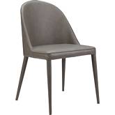 Burton Dining Chair in Grey Leatherette (Set of 2)