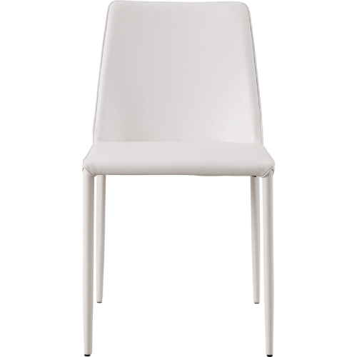 Nora Dining Chair in White Leatherette (Set of 2)