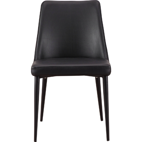 Lula Dining Chair in Black Leatherette & Metal (Set of 2)