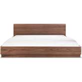 Round Off King Bed in Natural Finish Walnut