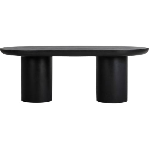 Rocca Outdoor 83" Dining Table in Black Concrete & Iron