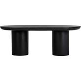 Rocca Outdoor 83" Dining Table in Black Concrete & Iron