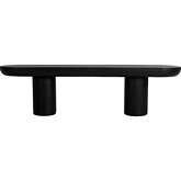 Rocca Outdoor Dining Bench Black Concrete & Iron