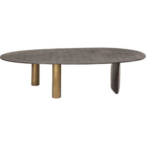 Nicko Coffee Table in Black & Brass Aluminum