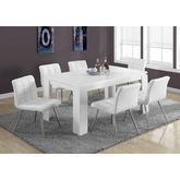 60" Dining Table in White w/ Block Styled Legs