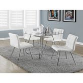 Quilted White Leatherette Seat & Back on Chrome Legs Dining Chair (Set of 2)