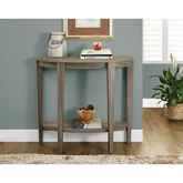 Dark Taupe Reclaimed Look 36" Console Demilune Accent Table