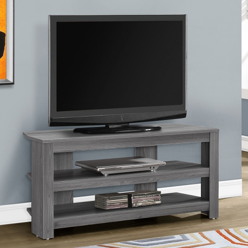 Corner TV Stand 42" W in Grey Finish