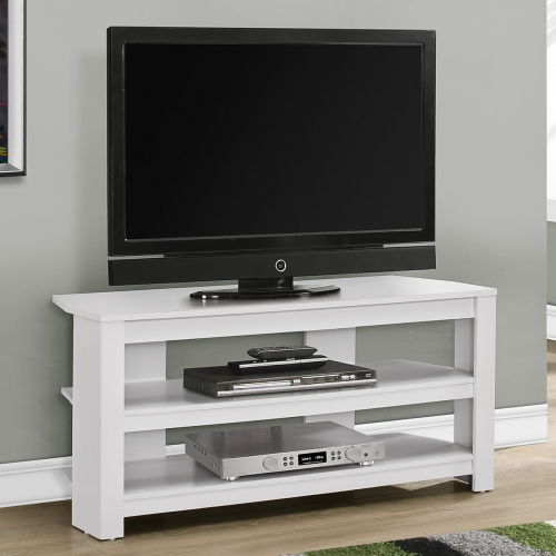 Corner TV Stand 42" W in White Finish