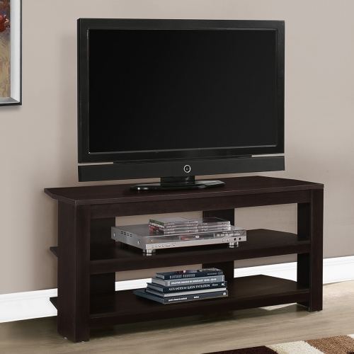 Corner TV Stand 42" W in Cappuccino Finish