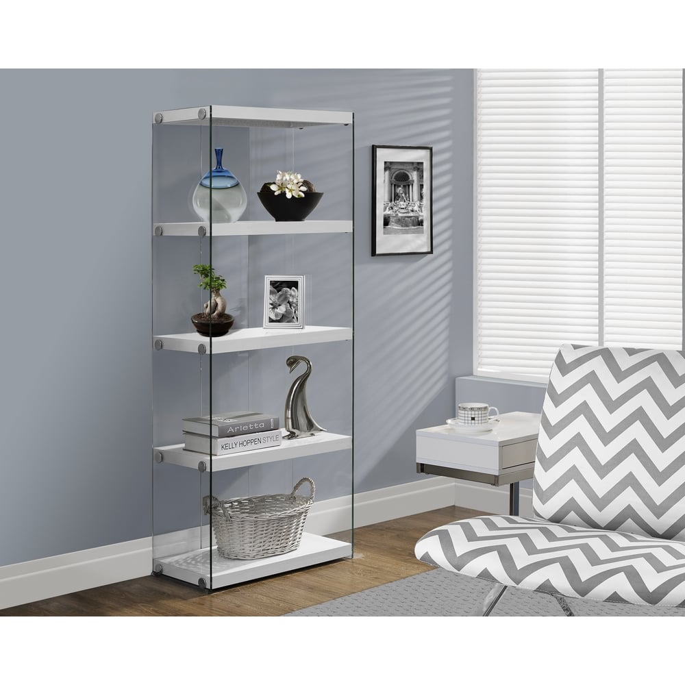 60 inch online white bookcase