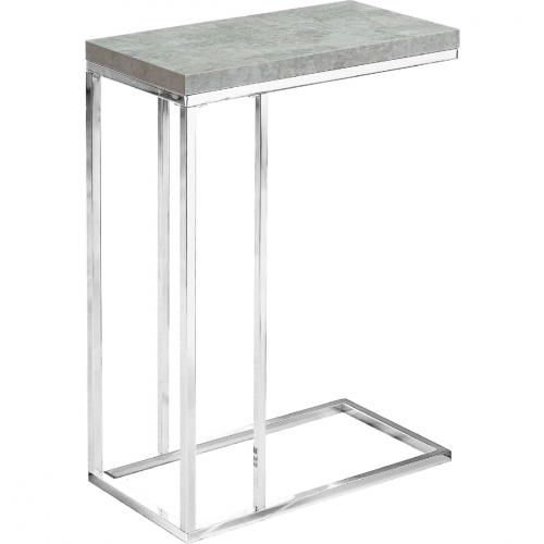 Accent Table in Grey Cement Look w/ Chrome Metal