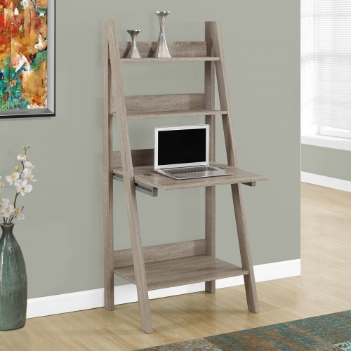 Computer Desk 61" H Ladder Style in Dark Taupe