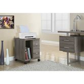 Dark Taupe Reclaimed Look 2 Drawer Computer Stand on Castor