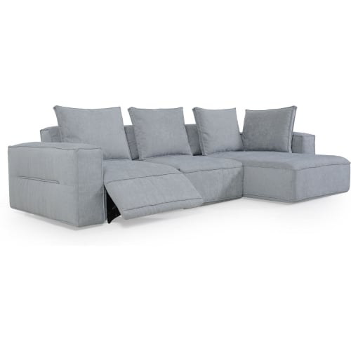 Josie 3 Piece Sectional Sofa Light Grey Fabric