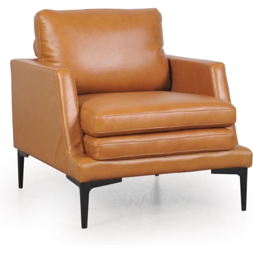 Rica Accent Chair in Tan Leather