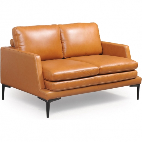 Rica Loveseat in Tan Leather