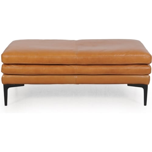 Rica Bench Ottoman in Tan Leather