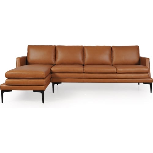 Rica Sectional Sofa in Tan Leather