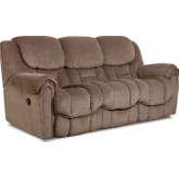 Fallon Manual Double Manual Reclining Sofa in Taupe Tan Fabric