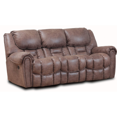 Fallon Manual Double Manual Reclining Sofa in Mocha Brown Leatherette